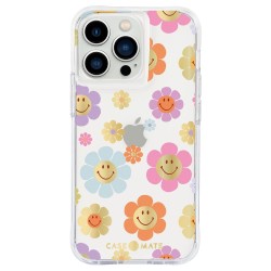Husa Case Mate Tough Print retro flowers Apple iPhone 13 Pro, transparent